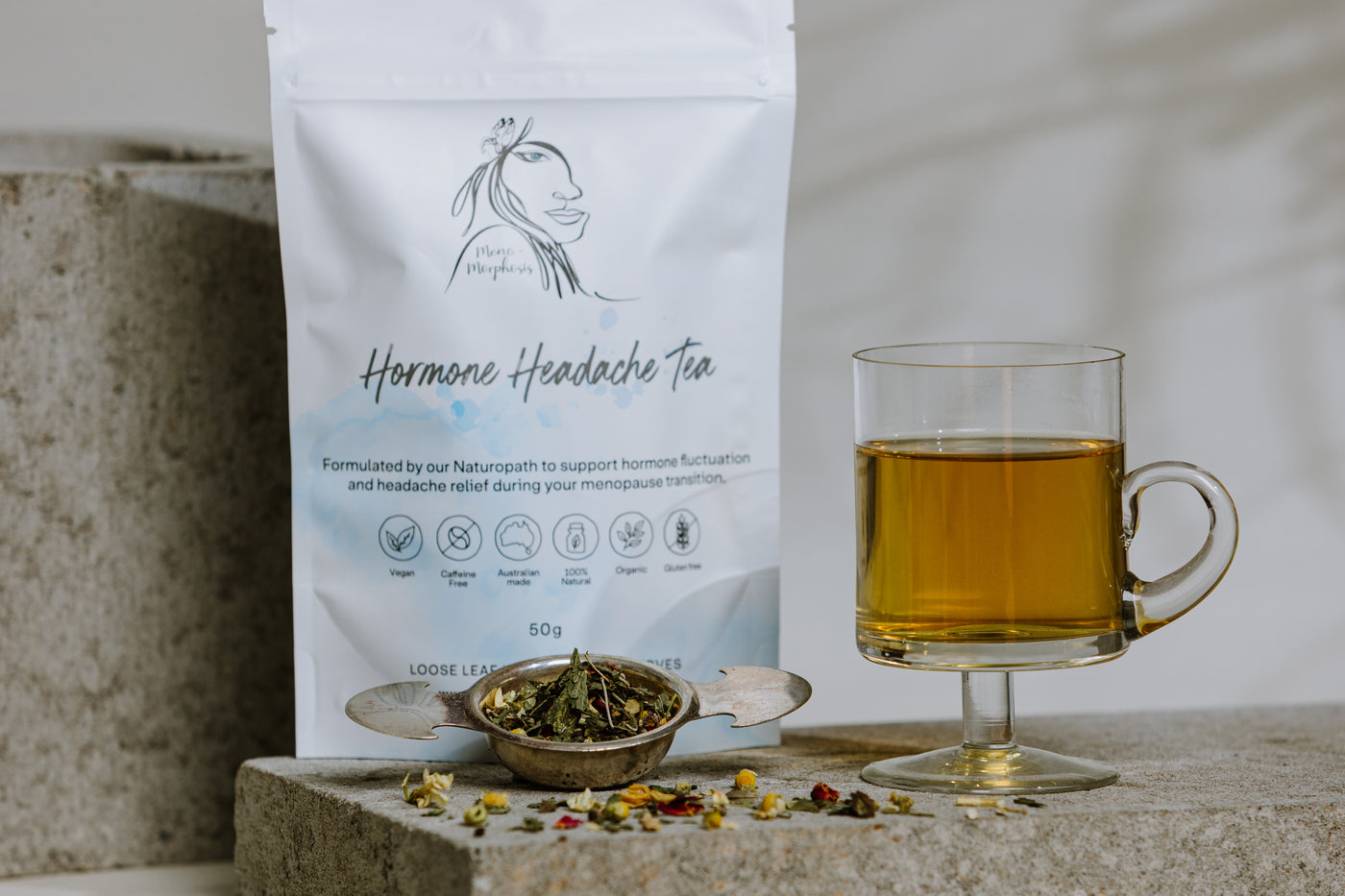 Hormone Headache Tea - Meno-Morphosis Co The Meno-Morphosis Naturopath Herbal Tea